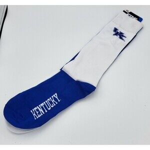 Kentucky Wildcats NCAA For Bare Feet 4 Square Mismatch Knit Dress Socks Men's L
